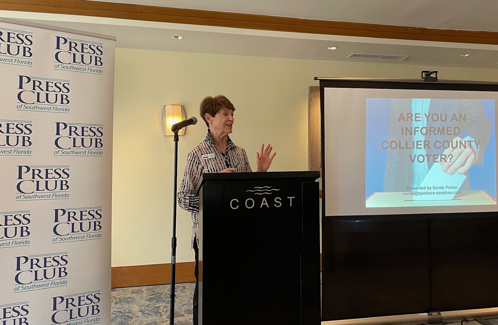 Speaker Sandy Parker Makes Voting “Web of Complexities Understandable to Mere Mortals”